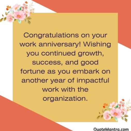 congratulations work anniversary