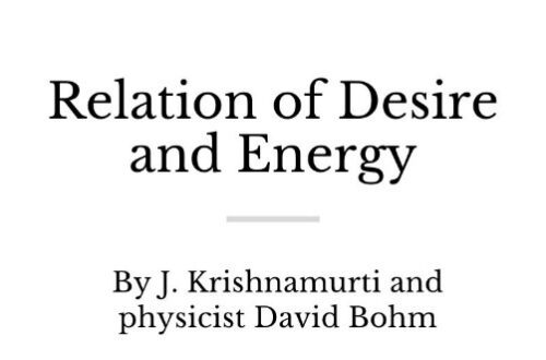 Relation of Desire and Energy